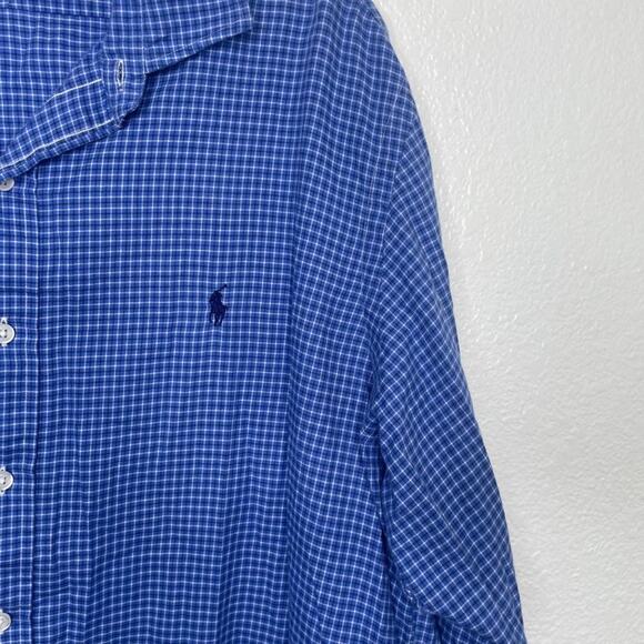 Polo Ralph Lauren Mens Shirt Size XL Plaid Blue Button Up Collared - Picture 8 of 14